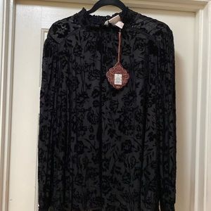 Black velvety blouse